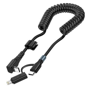 USB-C / USB-C + Lightning Spiralkabel