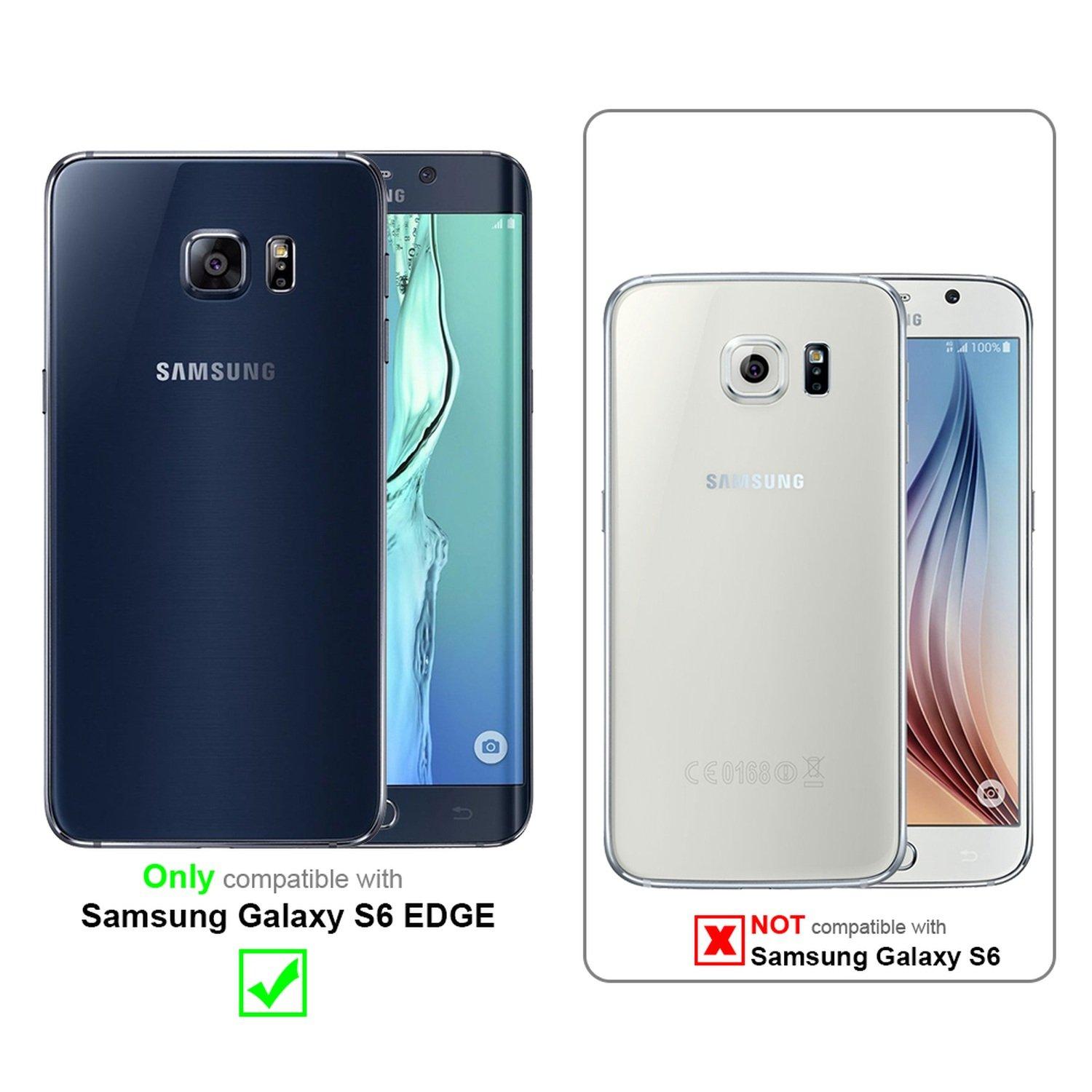 Cadorabo  Housse compatible avec Samsung Galaxy S6 EDGE - Coque de protection avec fermeture magnétique, fonction de support et 2 fenêtres de visualisation 