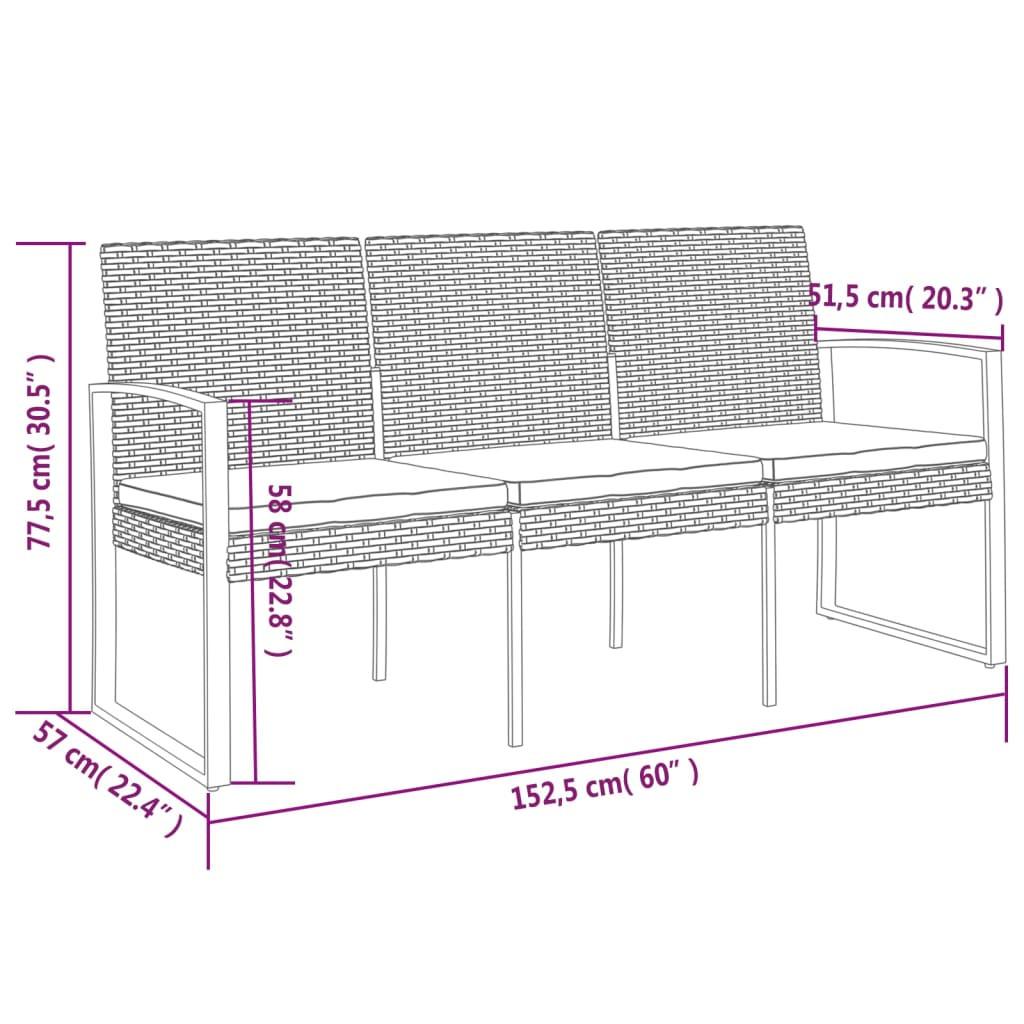 VidaXL Banc de jardin à 3 places polypropylène  