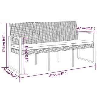 VidaXL Banc de jardin à 3 places polypropylène  