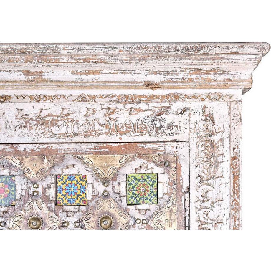 mutoni Schrank Bakhra Mango vintage weiss 100x185  