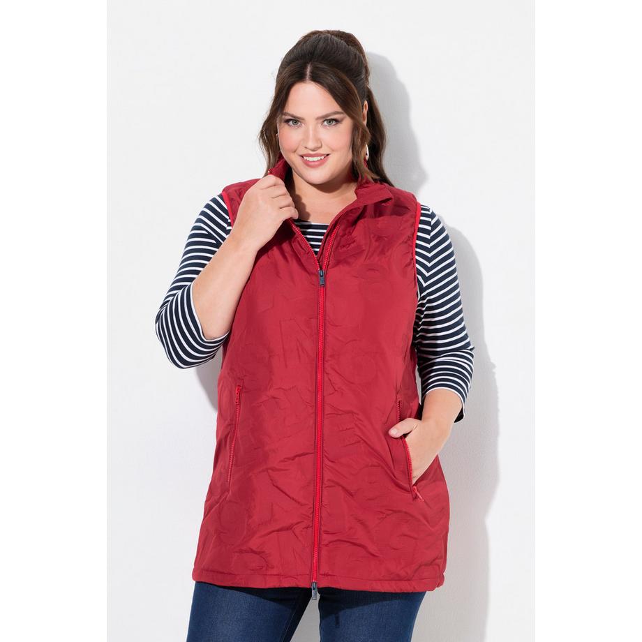 Ulla Popken Wasserabweisende Stehkragen Weste mit Zwei Wege Zipper  