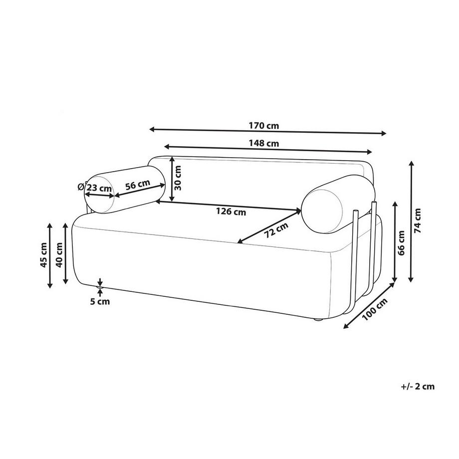 Beliani 2 Sitzer Sofa aus Stoff Skandinavisch ELVA  