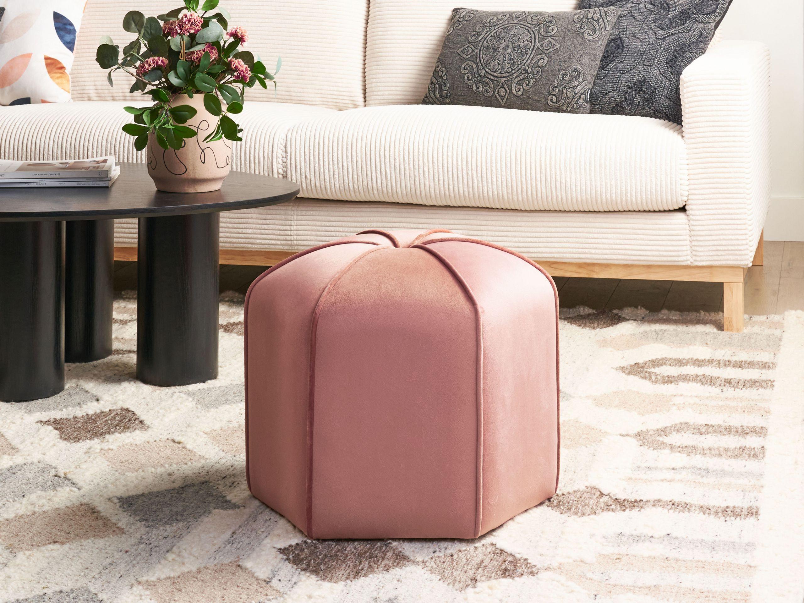 Beliani Pouf en Velours Moderne WISHEK  