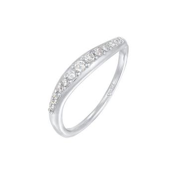 Bague Zirkonia Schwungvolles Design 925 Sterling Silber