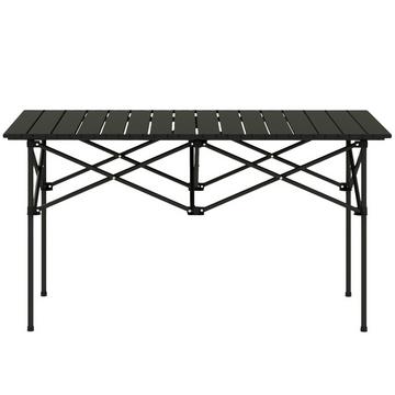 Table de camping table pliante avec plateau enroulable Table de jardin à cadre en X en aluminium table d'appoint légère pour 2 personnes table pliante pour jardin balcon camping 95 x 55 cm noir |