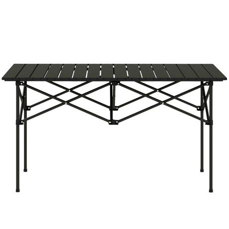 Northio Table de camping table pliante avec plateau enroulable Table de jardin à cadre en X en aluminium table d'appoint légère pour 2 personnes table pliante pour jardin balcon camping 95 x 55 cm noir |  