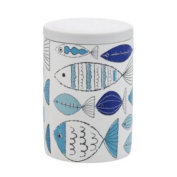 Kosmetikdose Marmara weiss/blau