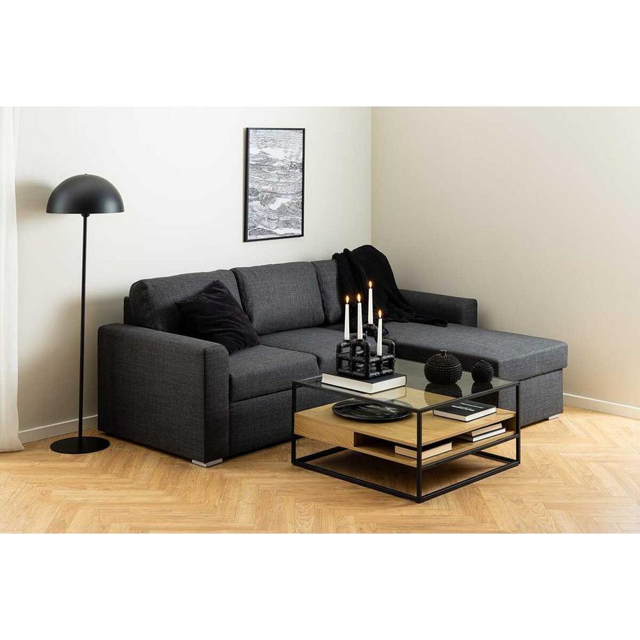 mutoni Table basse Randall verre transparent nature 80x80  