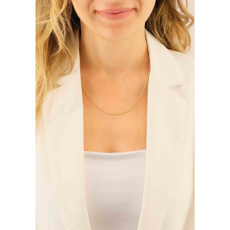 MUAU Schmuck  Collier Zopf Gelbgold 750, 1.2mm, 45cm 