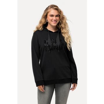 Sweat-shirt à capuche et manches longues, imprimé avec paillettes scintillantes