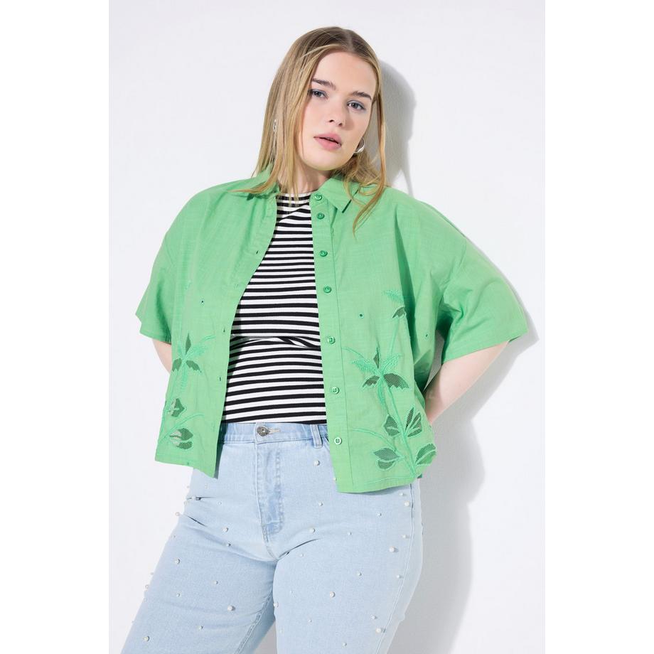 Studio Untold Camicia Boxy Shape Palme Ricamate  