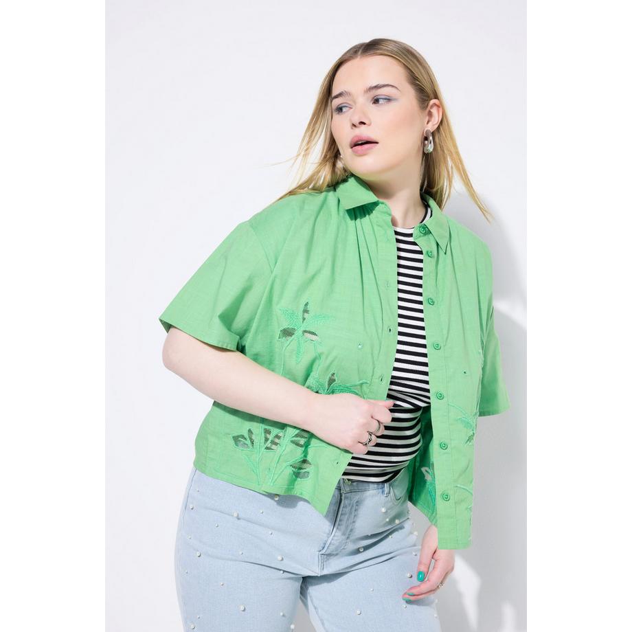 Studio Untold Camicia Boxy Shape Palme Ricamate  