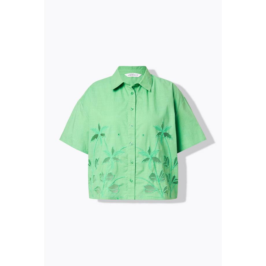 Studio Untold Camicia Boxy Shape Palme Ricamate  