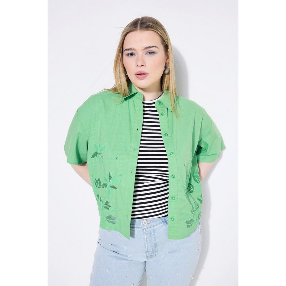 Studio Untold Camicia Boxy Shape Palme Ricamate  