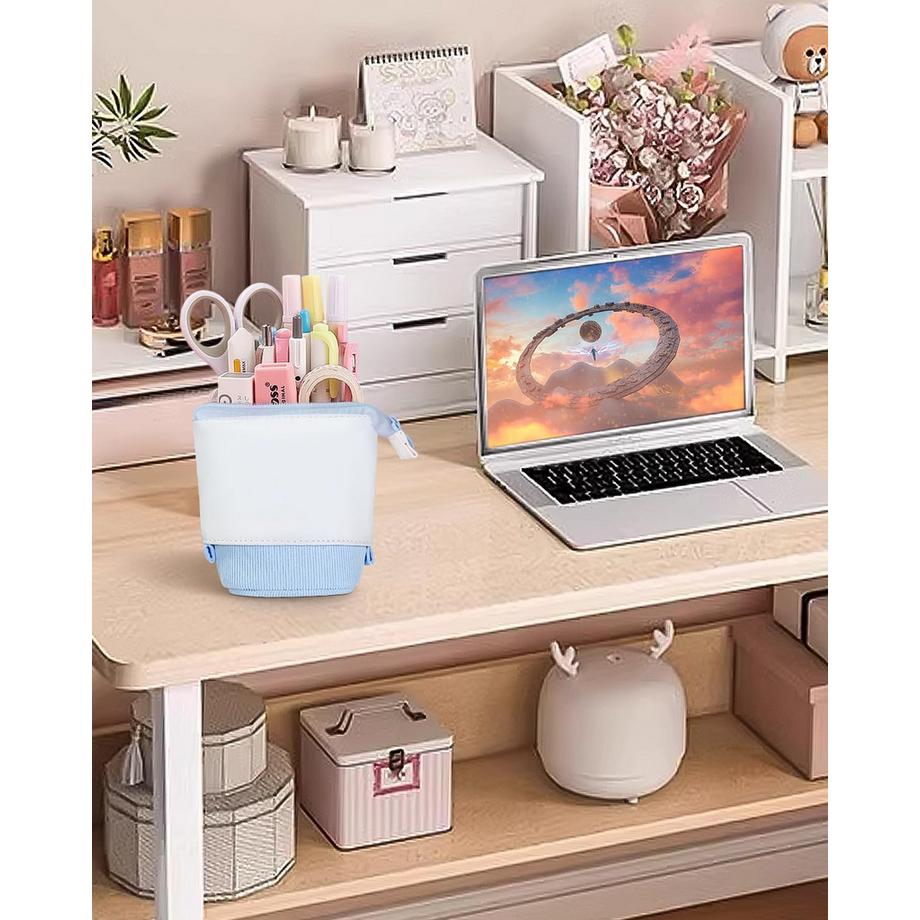 Only-bags.store Trousse à crayons zippée, trousse à crayons télescopique, trousse à crayons 2-en-1, adolescent  