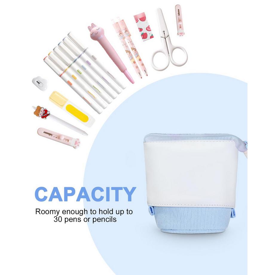 Only-bags.store Trousse à crayons zippée, trousse à crayons télescopique, trousse à crayons 2-en-1, adolescent  
