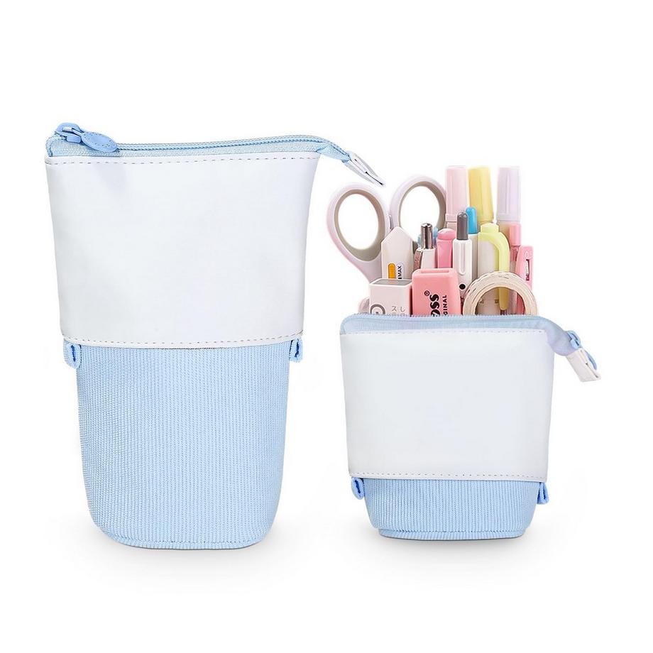 Trousse à crayons zippée, trousse à crayons télescopique, trousse à crayons 2-en-1, adolescent