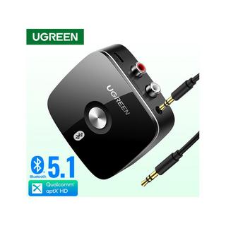 UGREEN  Ugreen Adapterempfänger Bluetooth 5.1 aptX 2RCA / 3,5 mm Miniklinke – Schwarz 