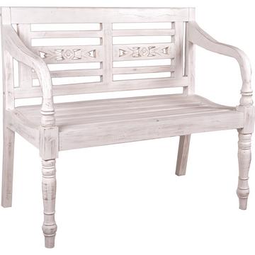 Banc de jardin Moyo acajou blanc 100