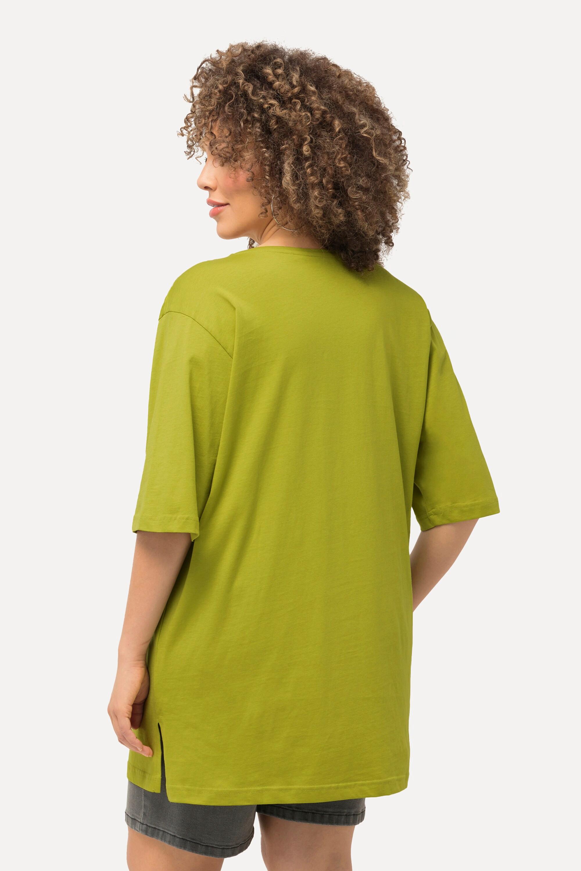 Ulla Popken  T-shirt dalle linee morbide con scollo a V e mezze maniche 