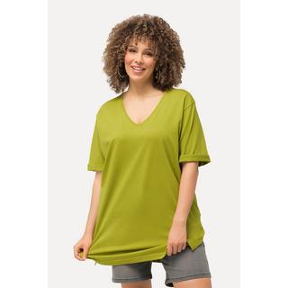 Ulla Popken  T-shirt dalle linee morbide con scollo a V e mezze maniche 