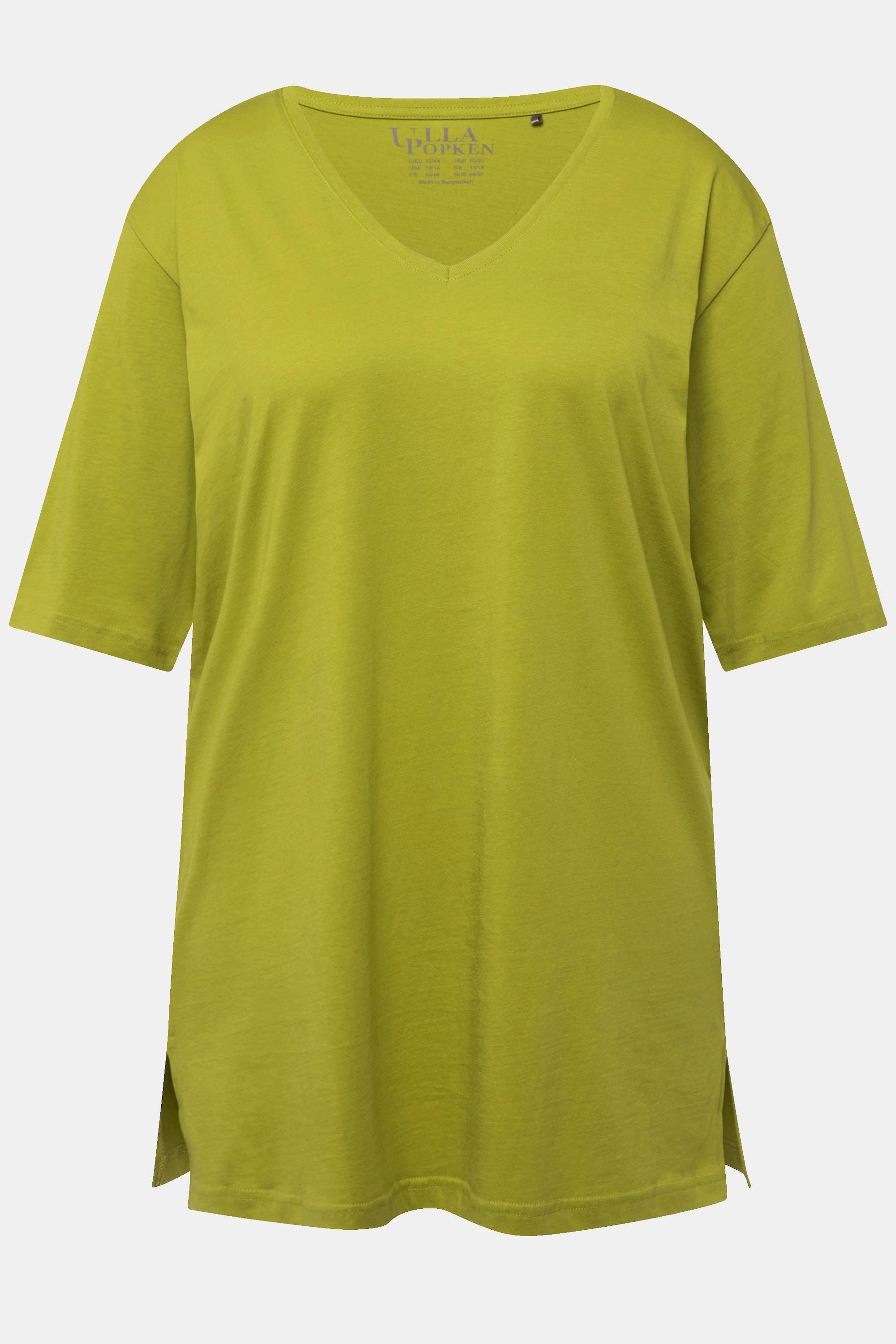 Ulla Popken  T-shirt dalle linee morbide con scollo a V e mezze maniche 