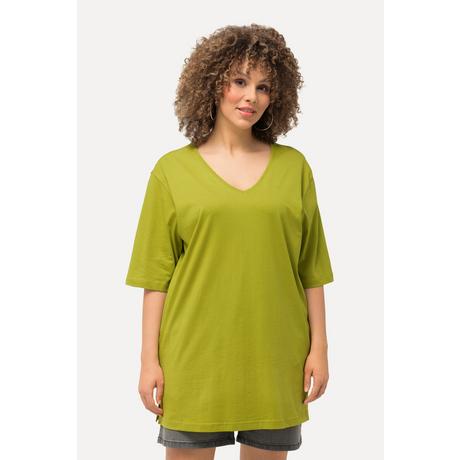 Ulla Popken  T-shirt dalle linee morbide con scollo a V e mezze maniche 