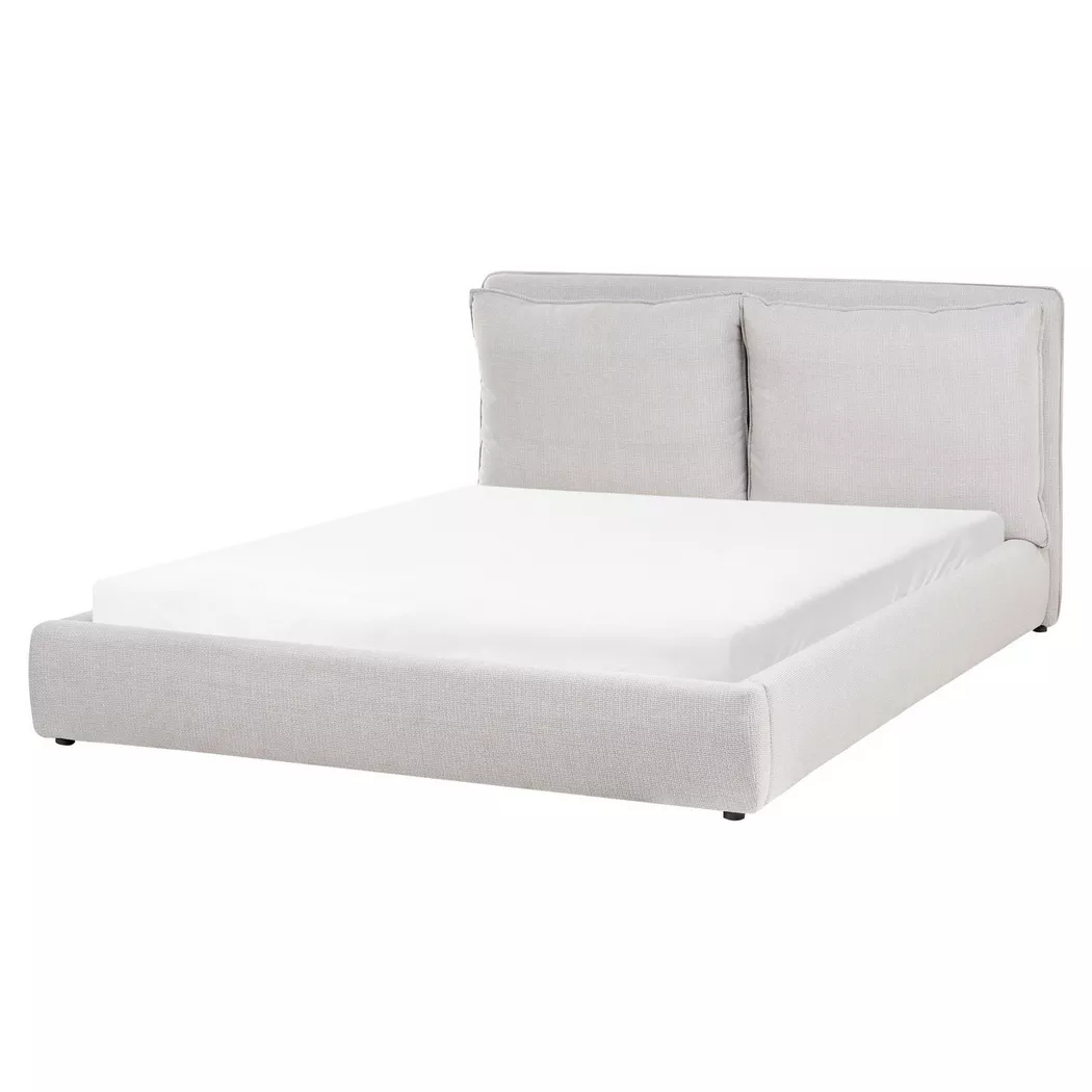 Beliani - Wasserbett aus Stoff  BAJONNA, Rauch
