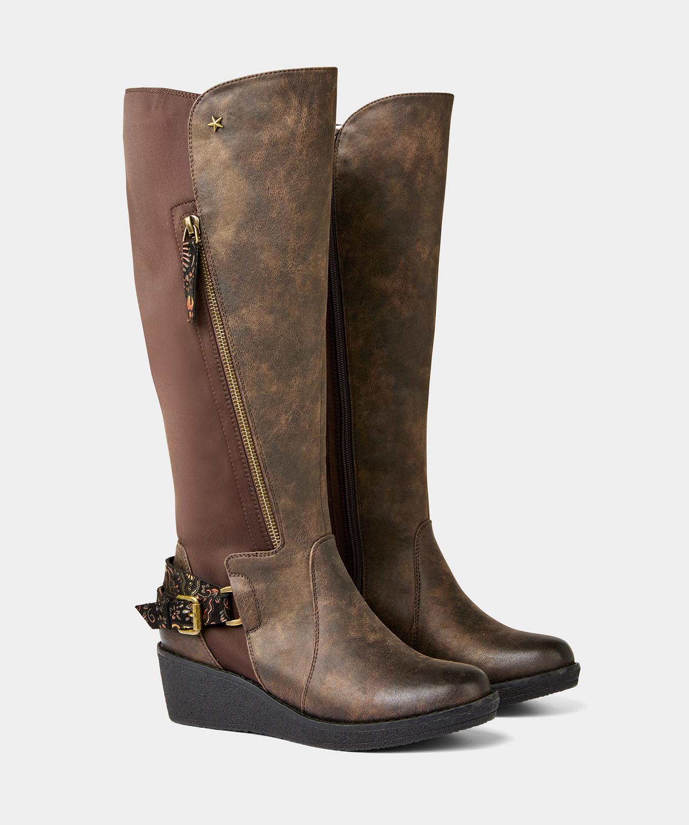 Joe Browns  Keilabsatz-Stiefeletten in herbstlichem Braun 