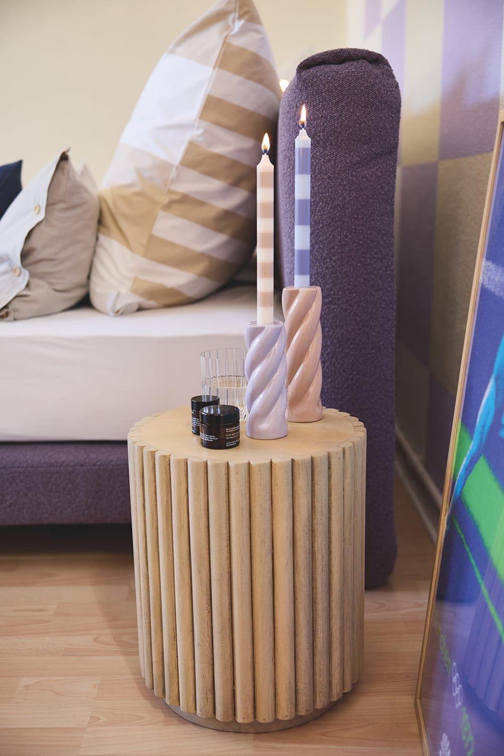 mutoni Table d&#039;appoint Piccard bois de manguier naturel 40  