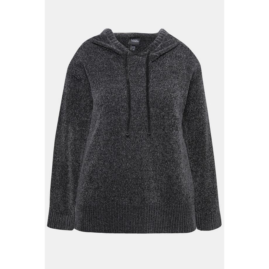 Ulla Popken Chenille Hoodie mit Kordelzug  