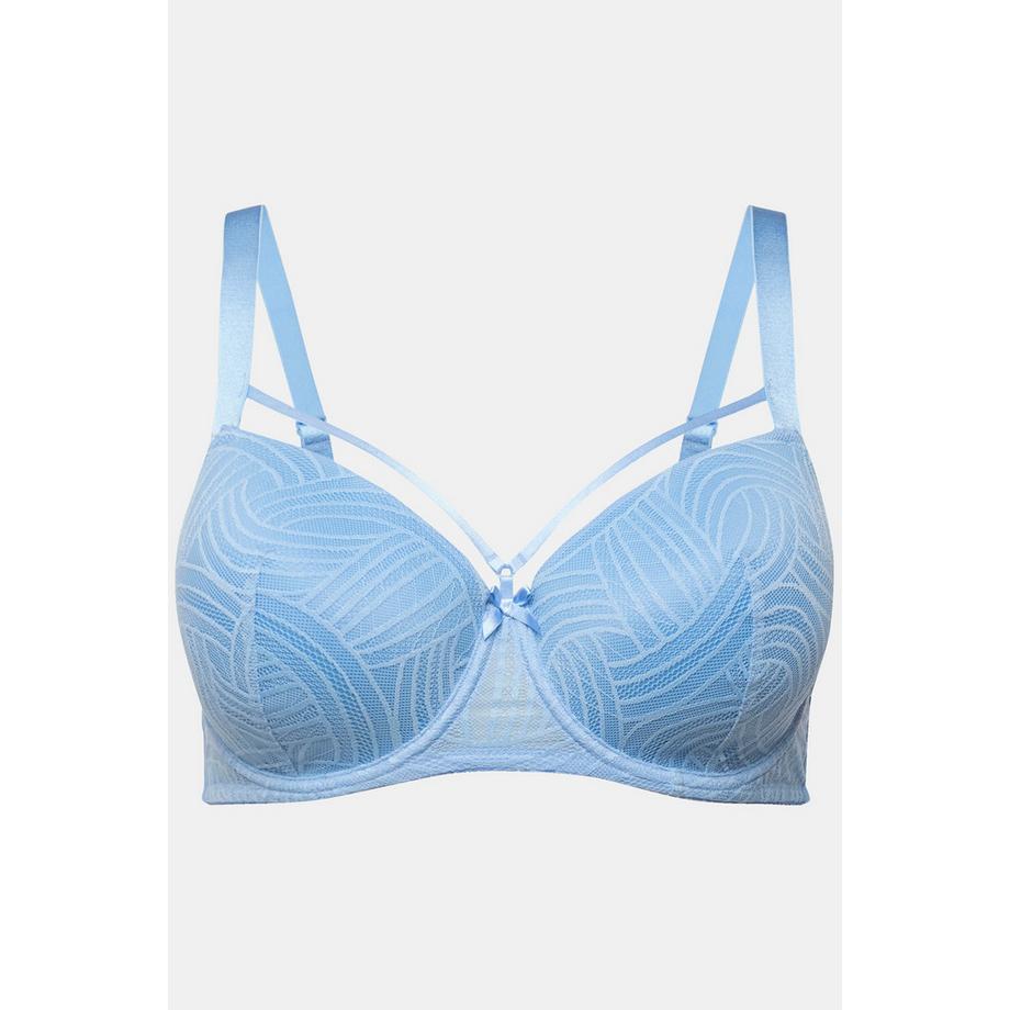 Ulla Popken Reggiseno con Ferretto Nastri Decorativi Pizzo  