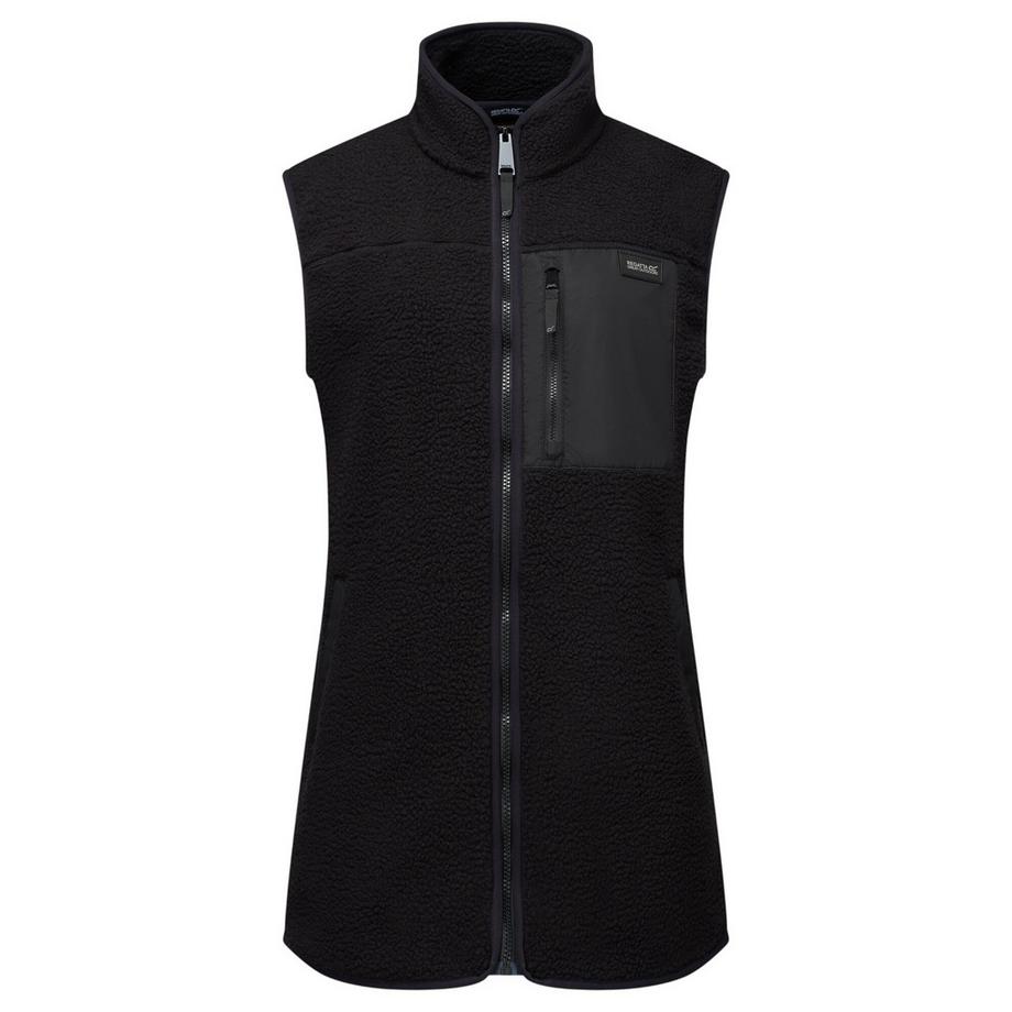 Weste, Teddyfleece, Lang Geschnitten