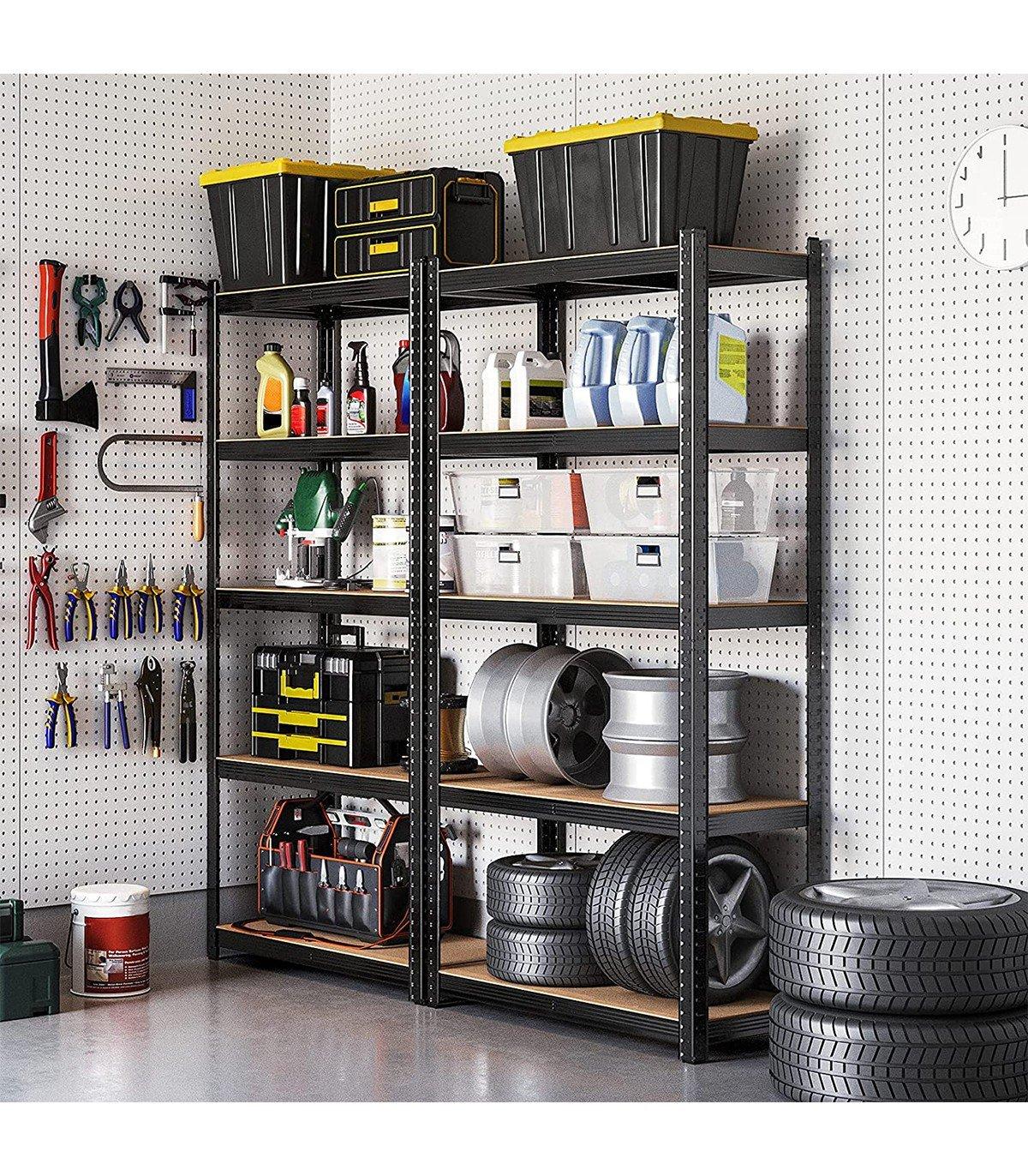 Calicosy Étagère à 5 niveaux réglables pour charge lourde - H200 cm  