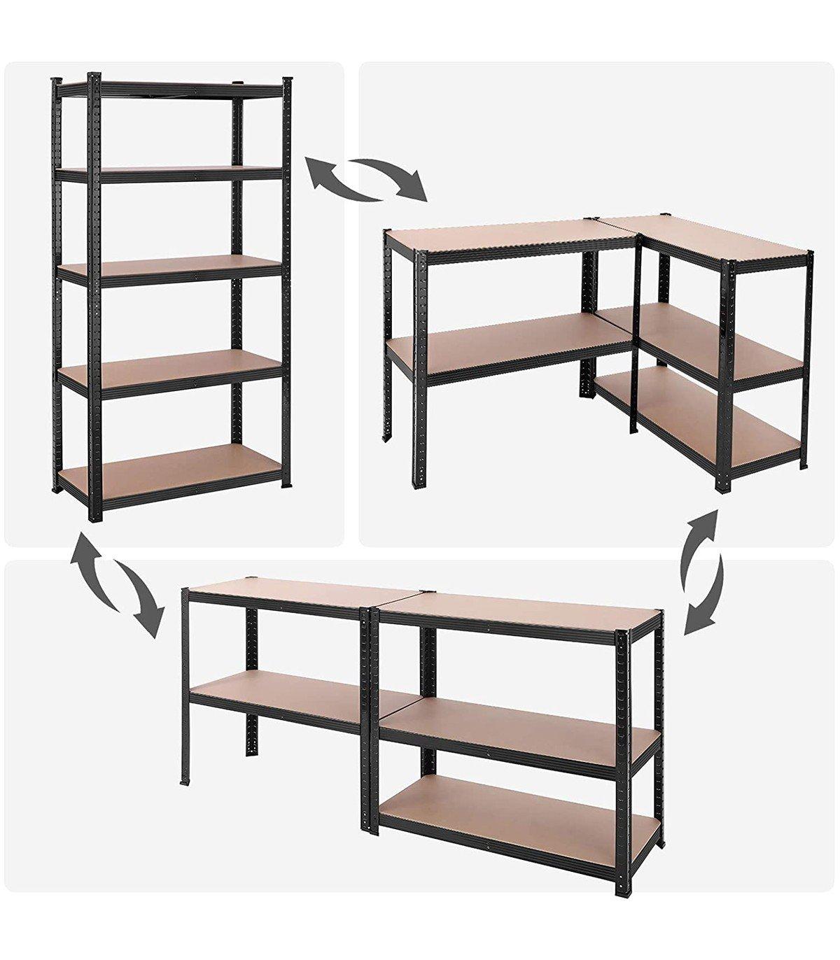 Calicosy Étagère à 5 niveaux réglables pour charge lourde - H200 cm  