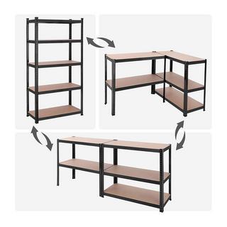 Calicosy Étagère à 5 niveaux réglables pour charge lourde - H200 cm  