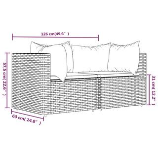 VidaXL Canapé d'angle rotin synthétique  