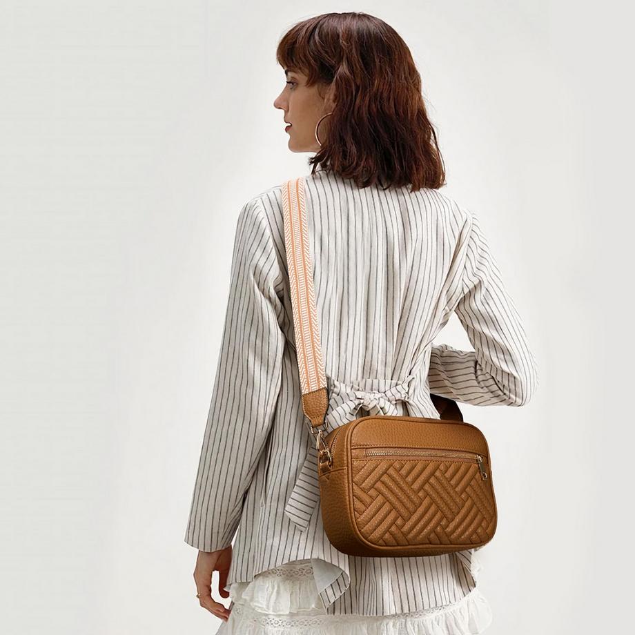Only-bags.store Leder Umhängetasche mit verstellbarem breitem Schultergurt  