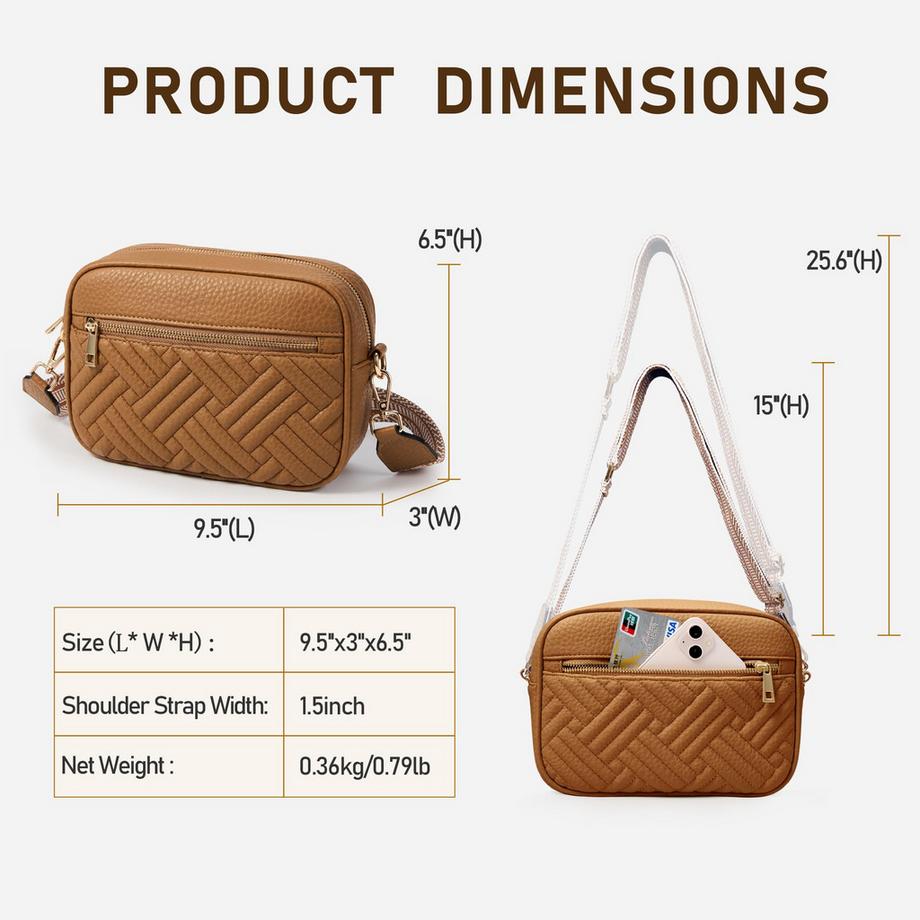 Only-bags.store Leder Umhängetasche mit verstellbarem breitem Schultergurt  