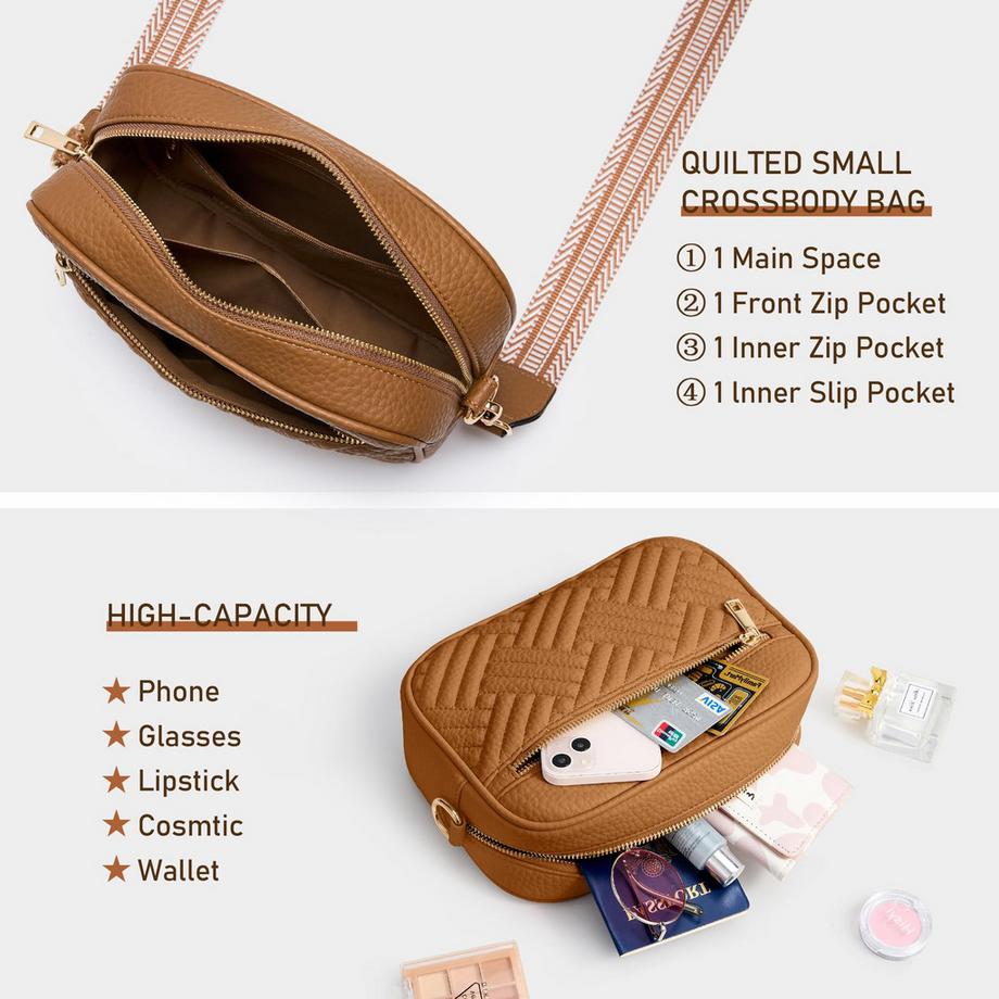 Only-bags.store Leder Umhängetasche mit verstellbarem breitem Schultergurt  