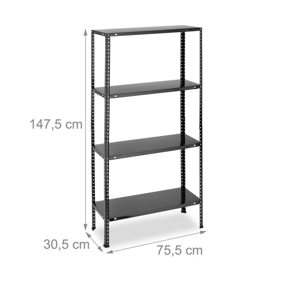 B2X Ripiani robusti neri con 4 livelli  