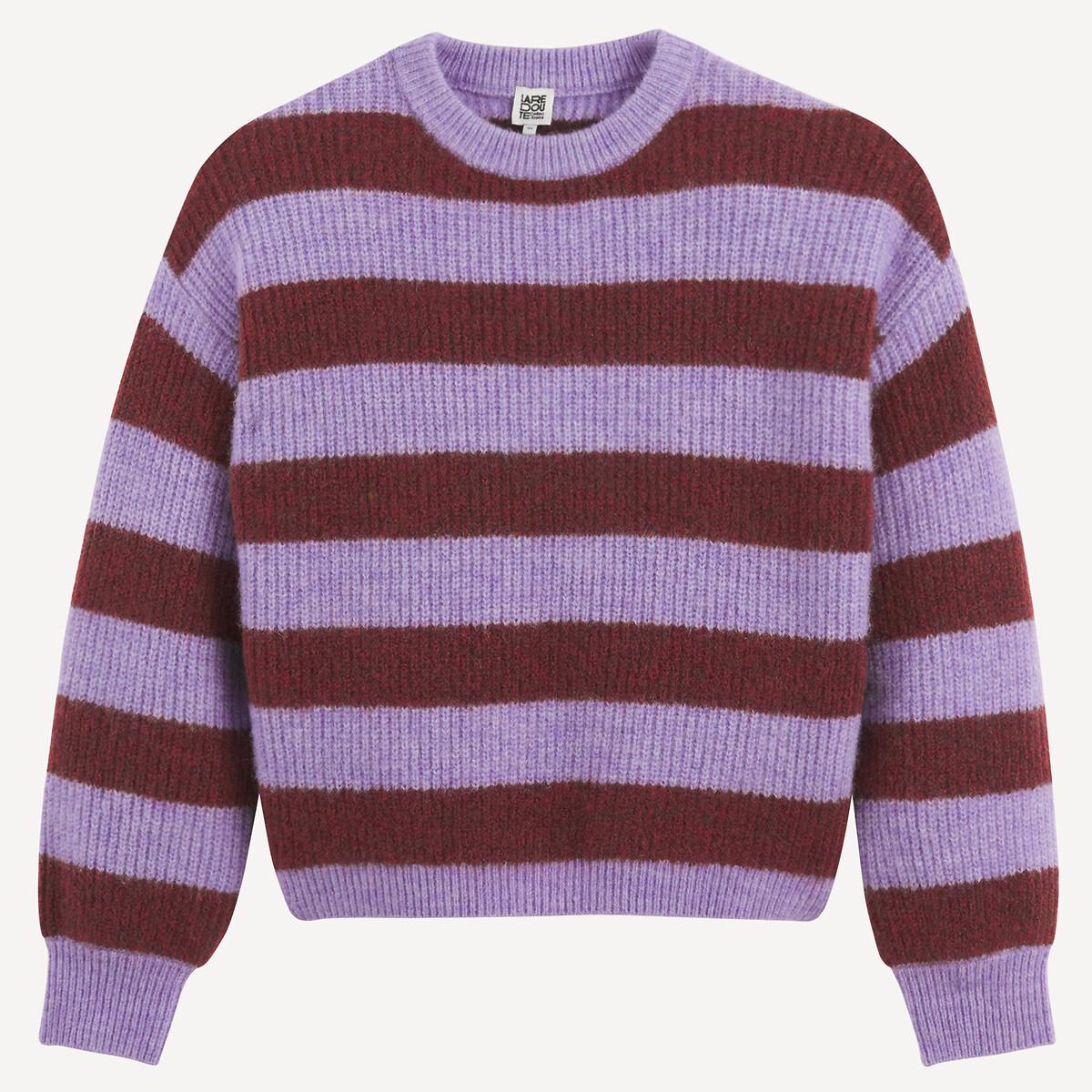 La Redoute Collections  Gestreifter Rundhals-Pullover aus rustikalem Strick 