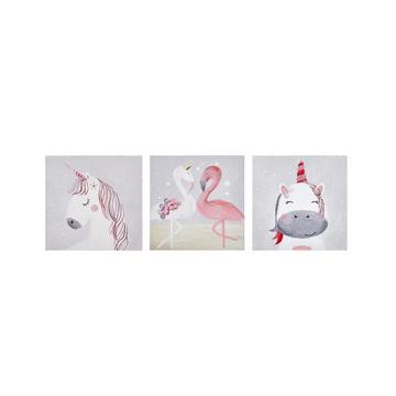 Lot de 3 toiles en Tissu Moderne TIMIA