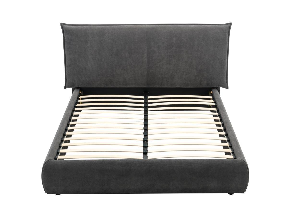 Vente-unique Letto 160 x 200 cm Velluto a coste Antracite + Materasso - SONETRI  