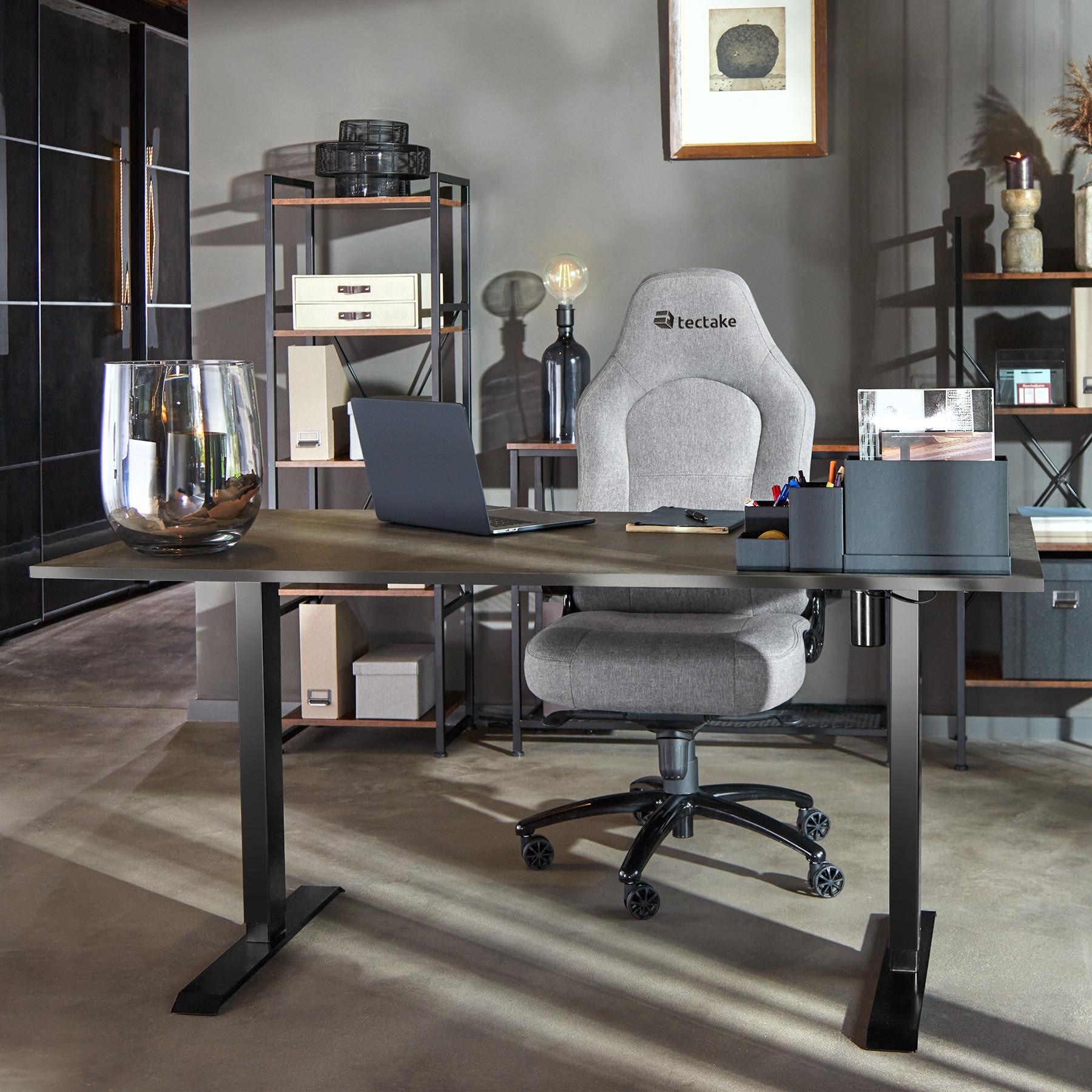 Tectake Bureau Assis Debout Pied de Bureau Réglable en Hauteur Électrique  