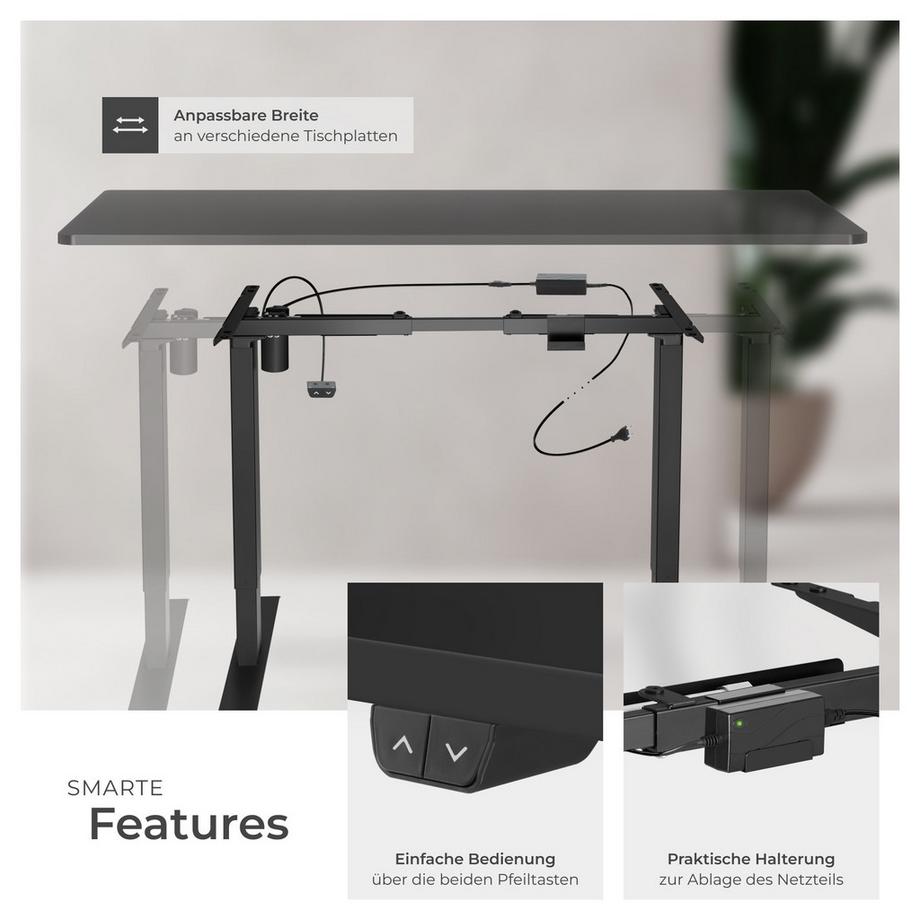 Tectake Tischgestell elektrisch höhenverstellbar  