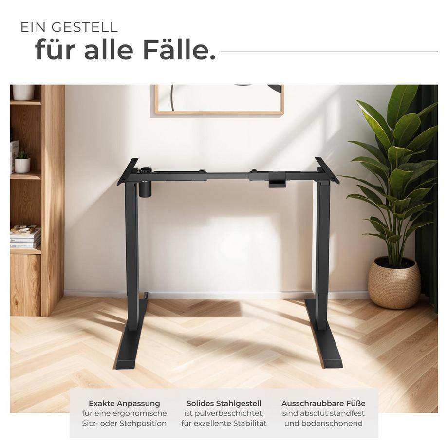 Tectake Bureau Assis Debout Pied de Bureau Réglable en Hauteur Électrique  