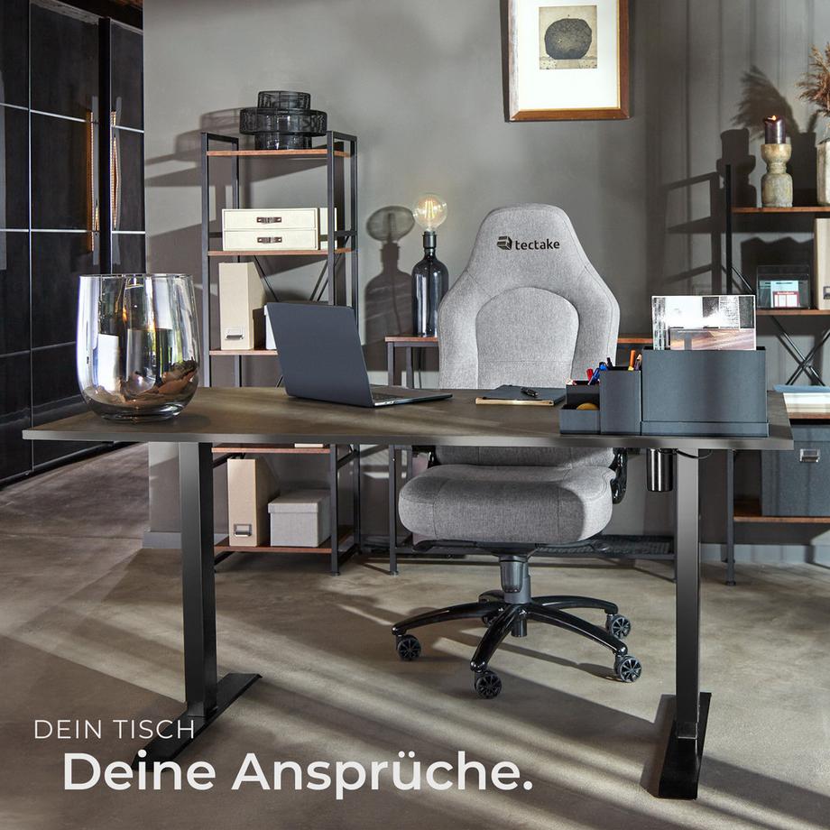 Tectake Bureau Assis Debout Pied de Bureau Réglable en Hauteur Électrique  