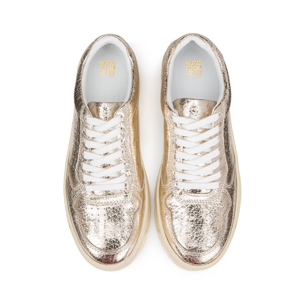 La Redoute Collections  Leder-Sneakers in Metallic-Optik 